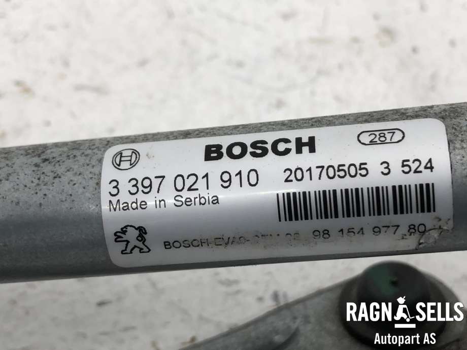 Viskermotor frontrute komplett m/overføring til Citroën C3 2016-->> (Type III) (98 154 977 80|)