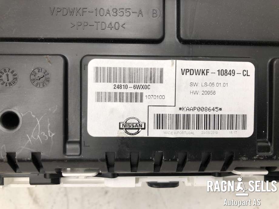 Instrumentpanel til Nissan E-NV200 2014-->> (248106WX0D|)