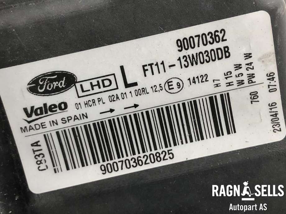 Frontlykt venstre halogen til Ford Transit Connect 2013-2018 Type II, Fase 1 (1949635|FT1113W030DB|)