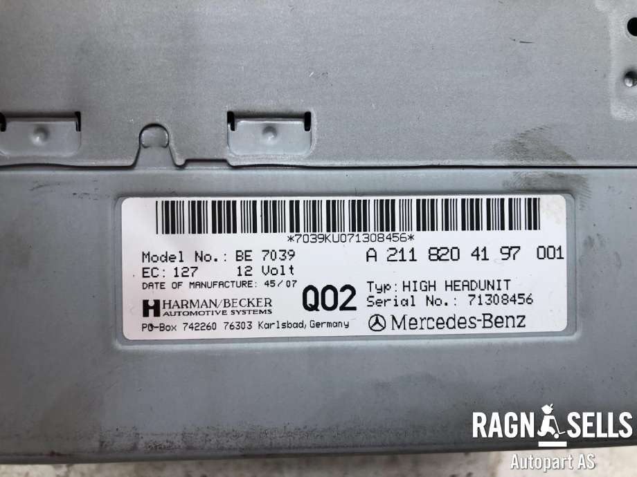 Bilstereo navigasjon til Mercedes E-Klasse 2006-2009 (Fase 2) (W211) (W211) (A 211 870 70 90|)