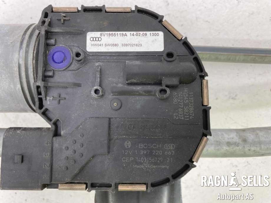 Viskermotor frontrute til Audi A3 2012-2016 (Type III, Fase 1) (8V1 955 023 D|)