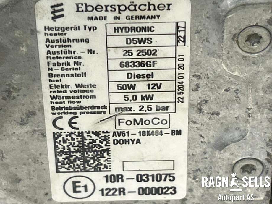 Dieselvarmer til Ford Transit Connect 2013-2018 Type II, Fase 1 (1900035|AV61 18K464 BM|)