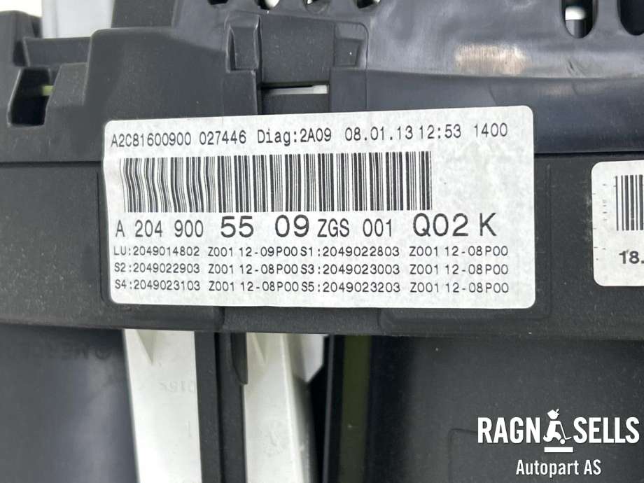 Instrumentpanel til Mercedes GLK 2008-2015 (X204) (X204) (A 204 900 62 13|A 204 900 55 09|)