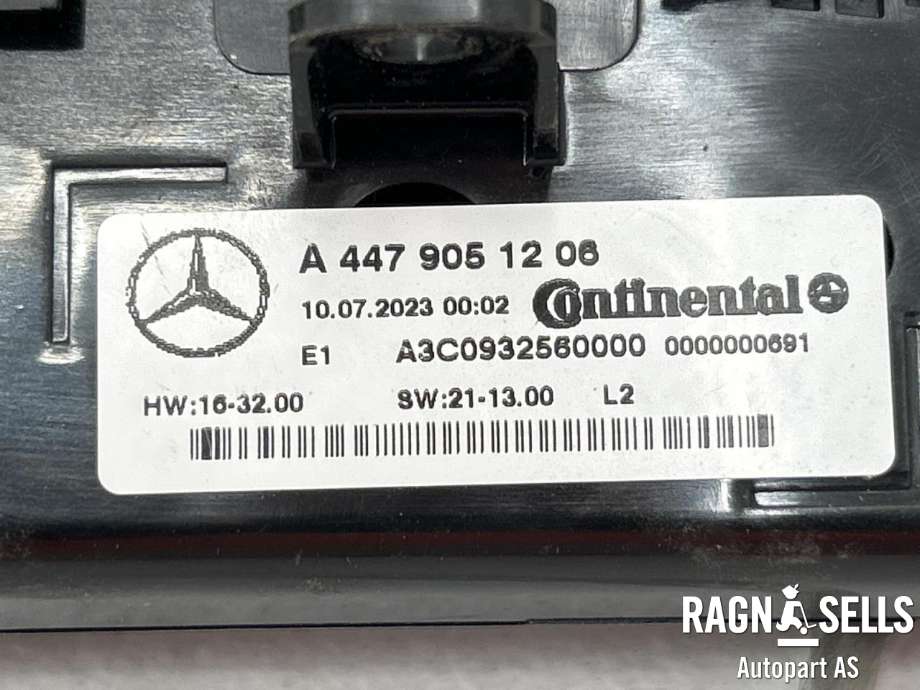 Varmeapparat betjening til Mercedes EQV 2020-->> (W447) (W447) (A 447 905 12 06|)
