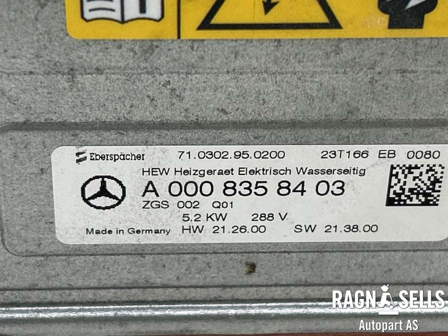 Varmeapparat PTC-heater til Mercedes EQV 2020-->> (W447) (W447) (A 000 835 84 03|)