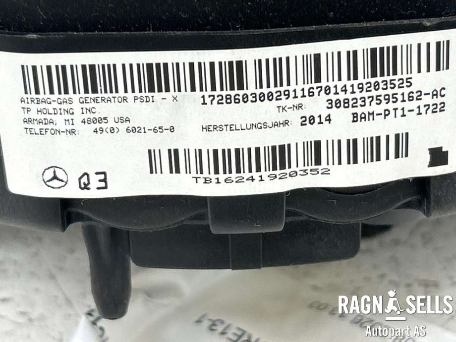 Airbag ratt til Mercedes CLA 2013-2019 (C117) (C117) (A 000 860 61 03 9116|)