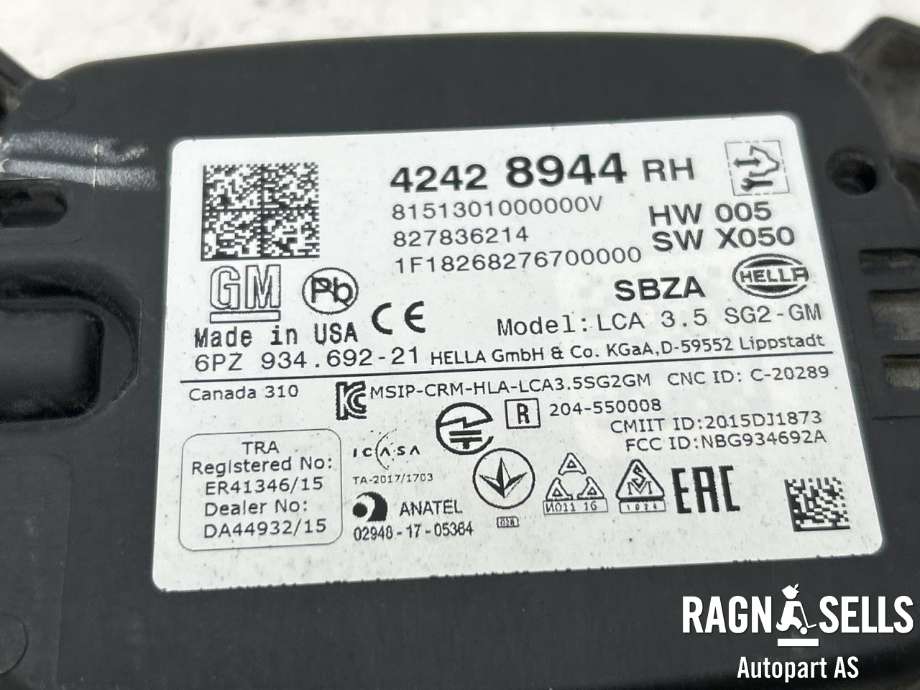 Sensor radar til Opel Insignia B 2017-->>  (84186472|)