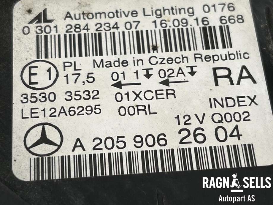 Frontlykt høyre full-LED til Mercedes C-Klasse 2014-2018 (Fase 1) (W205) (W205) (A 205 906 74 03|)