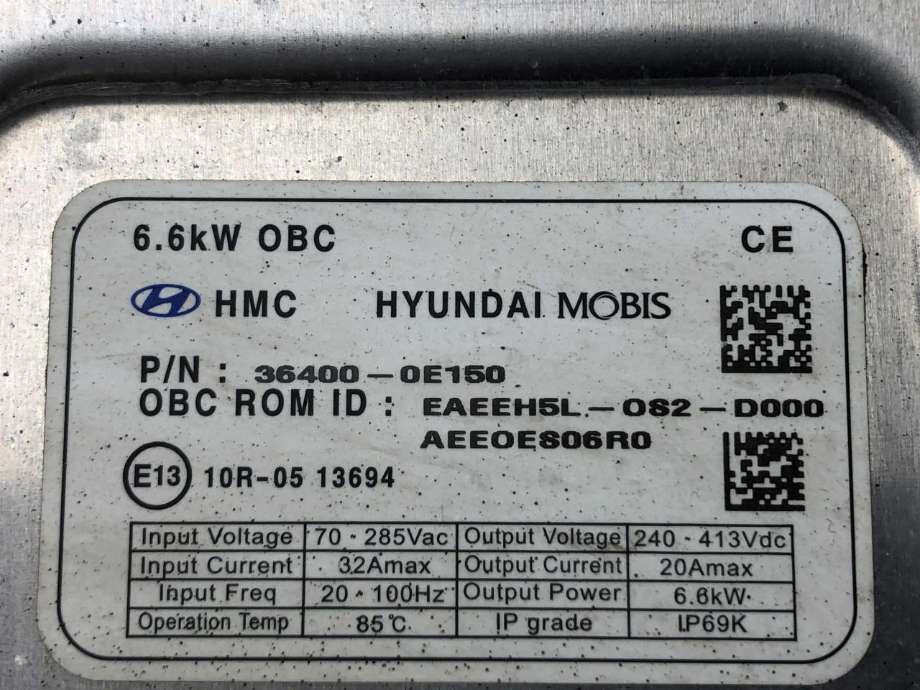 Batterilader (OBC - On Board Charger) til Hyundai Ioniq Electric 2016-2019 (Fase 1)  (364000E150|)