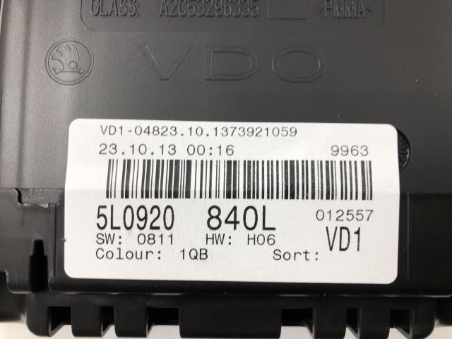 Instrumentpanel til Škoda Yeti 2014-2017 (Fase 2)  (5L0 920 840 L|)