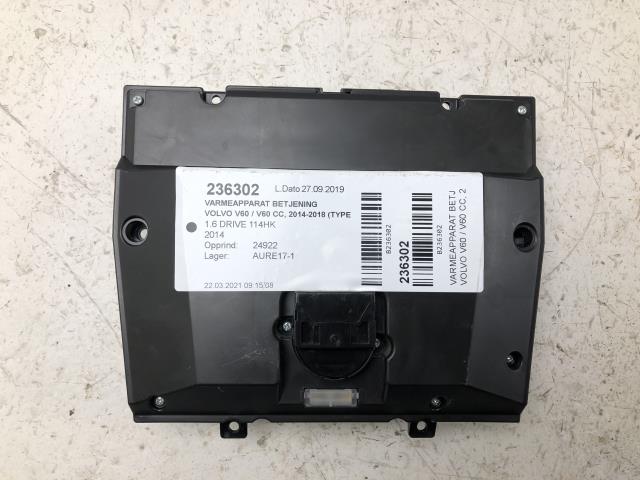 Varmeapparat betjening til Volvo V60/V60 CC 2013-2018 (Type I, Fase 2)  (31398587|)