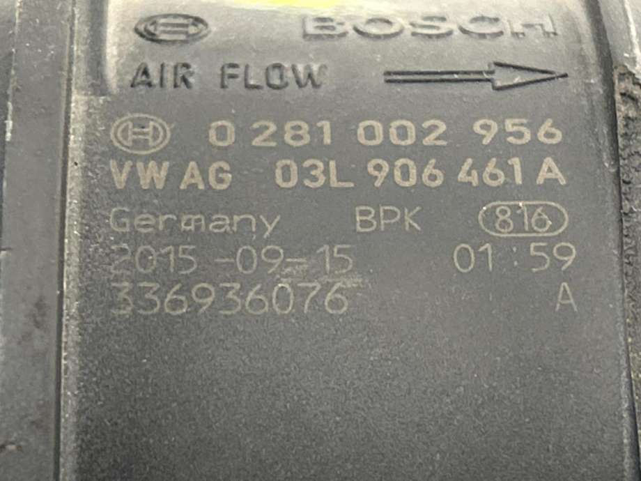 Luftmengde/luftmassemåler til VW Tiguan 2011-2016 (Type I, Fase 2) (BOSCH|0281002956|03L906461A|)