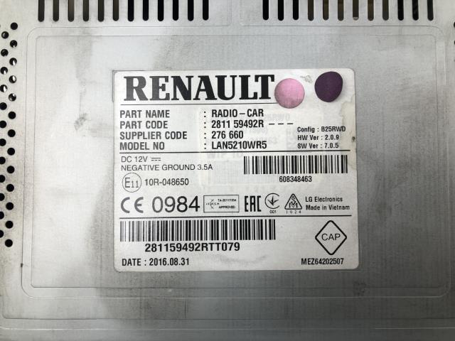 Bilstereo navigasjon til Renault Clio 2016-2019 (Type IV, Fase 2)  (281159492R|)