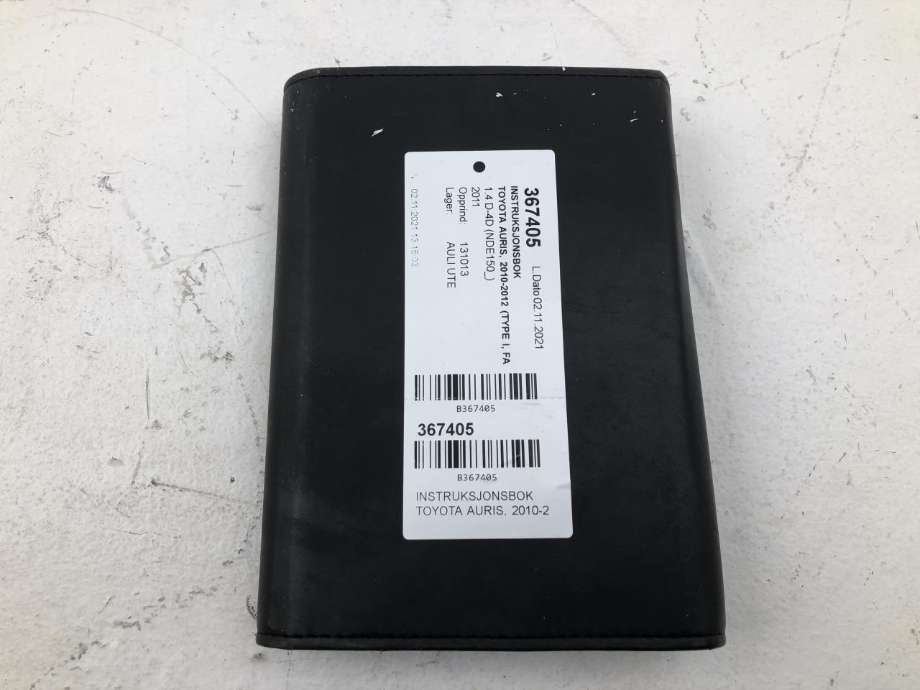 Instruksjonsbok til Toyota Auris 2010-2012 (Type I, Fase 2)  (N/A|)