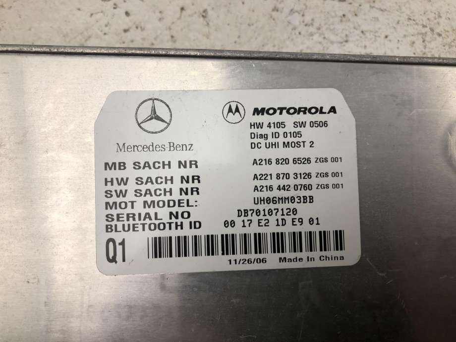 Styreenhet bluetooth til Mercedes S-Klasse 2005-2013 (W221) (W221) (MOTOROLA|A2168206526|)