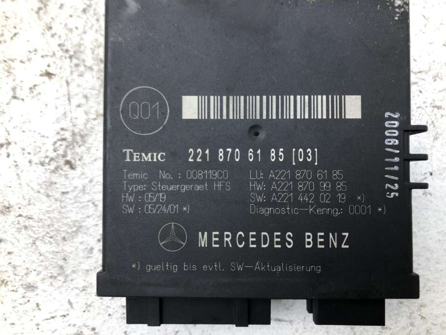 Styreenhet diverse til Mercedes S-Klasse 2005-2013 (W221) (W221) (A2218706185|)