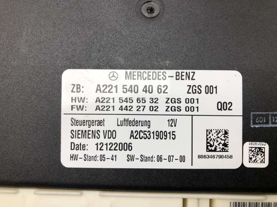Styreenhet nivå/luftfjæring til Mercedes S-Klasse 2005-2013 (W221) (W221) (A2215404062|)