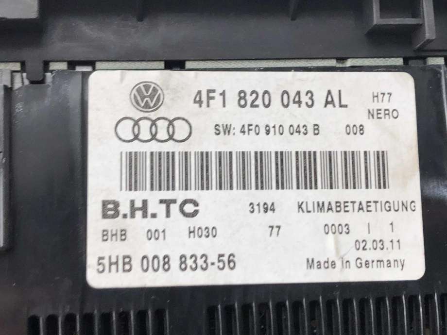 Varmeapparat betjening til Audi A6, Allroad 2008-2011 (Type II, Fase 2) (C6) (C6) (4F1 820 043 AL|)