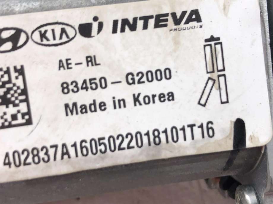Ruteheis, kun motor, venstre bak til Hyundai Ioniq Hybrid 2016-2019 (Fase 1) (83450G2000|)