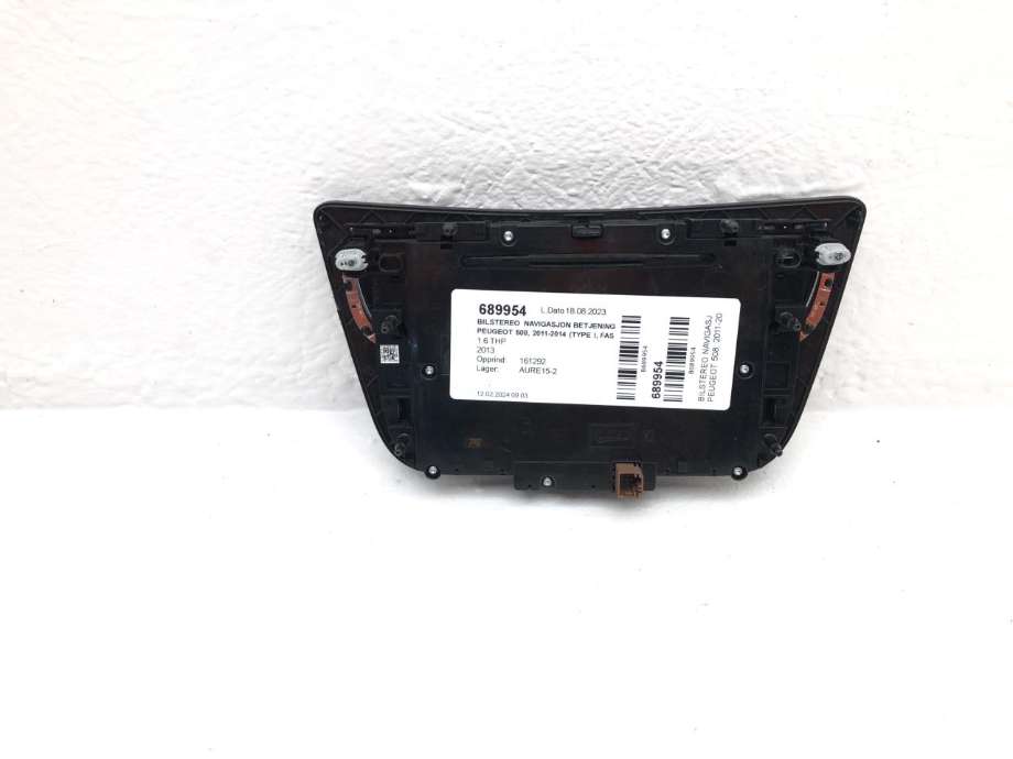 Bilstereo navigasjon betjeningspanel til Peugeot 508 2011-2014 (Type I, Fase 1) (98 023 785 ZD|)