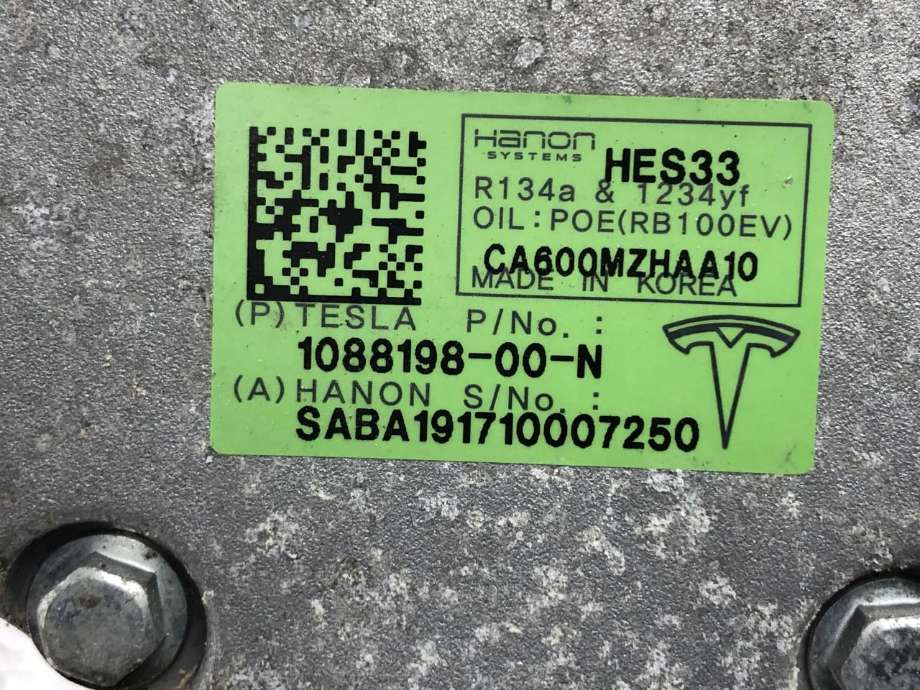 Aircondition kompressor elbil til Tesla Model 3 2018-2023 (Fase 1)  (1088198-00-N|)