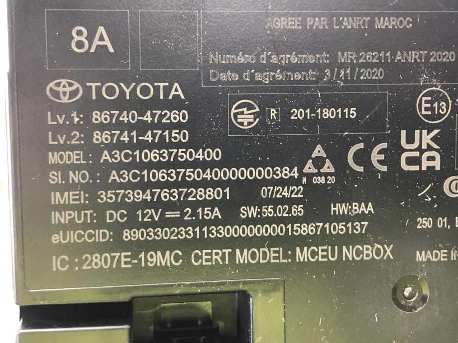Styreenhet diverse til Toyota Corolla 2019-->>  (8674047260|)