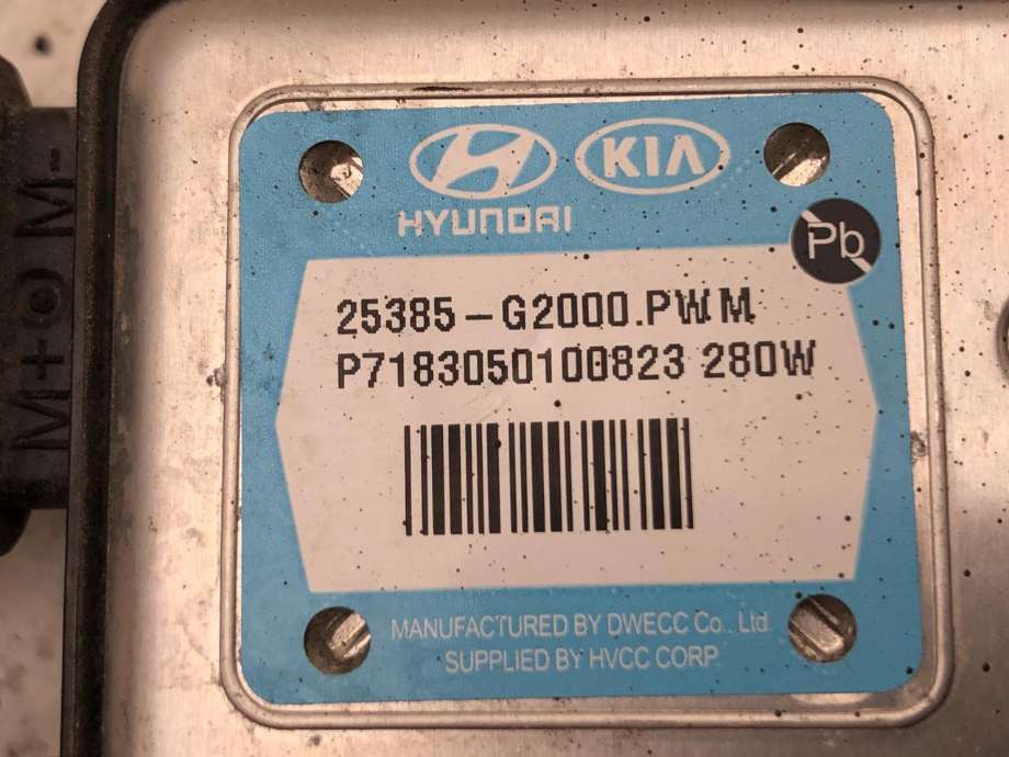 Styreenhet kjølevifte til Hyundai Ioniq Electric 2016-2019 (Fase 1) (25385G 2000|)