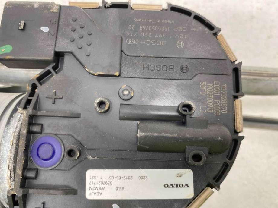 Viskermotor frontrute komplett m/overføring til   0-->>  (31385115|)