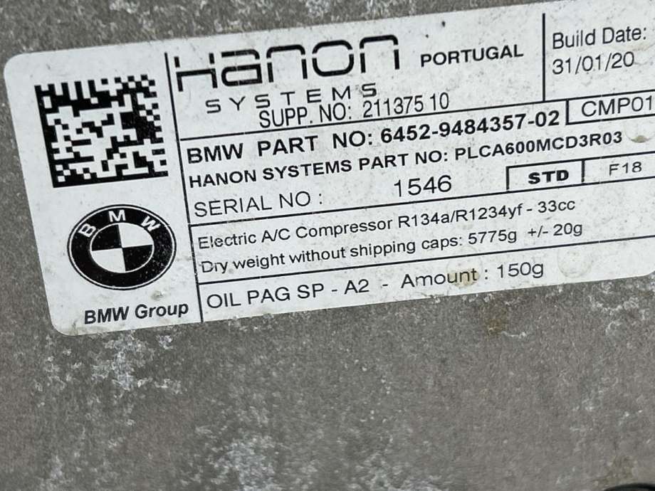 Aircondition kompressor elbil til Mini One/Cooper 2014-->> (F54-57) (F54-57) (64 52 9 484 357|)