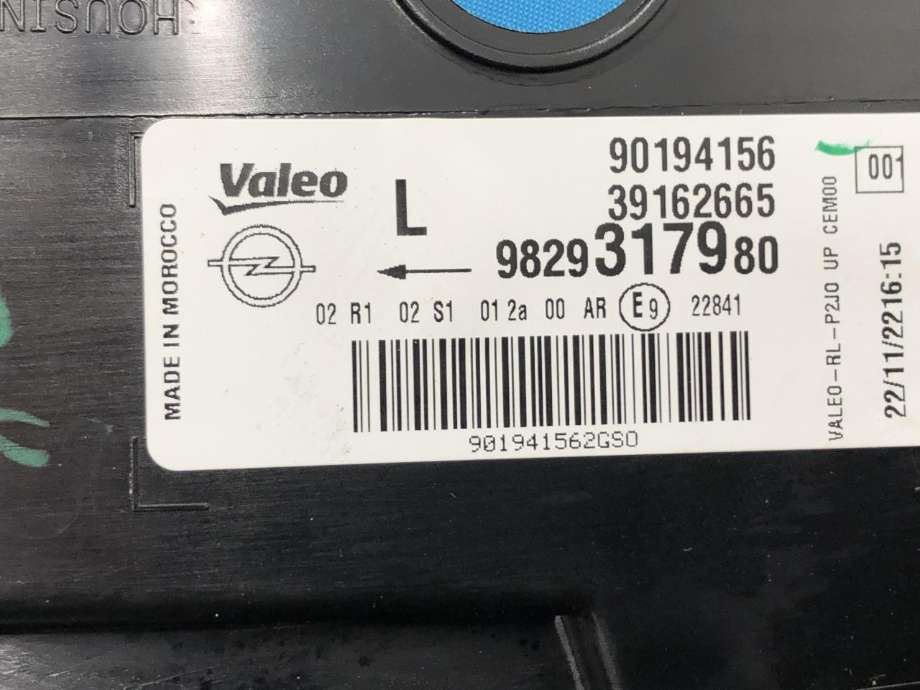 Baklykt venstre ytre til Opel Corsa-e 2019-->> (9829317980|)