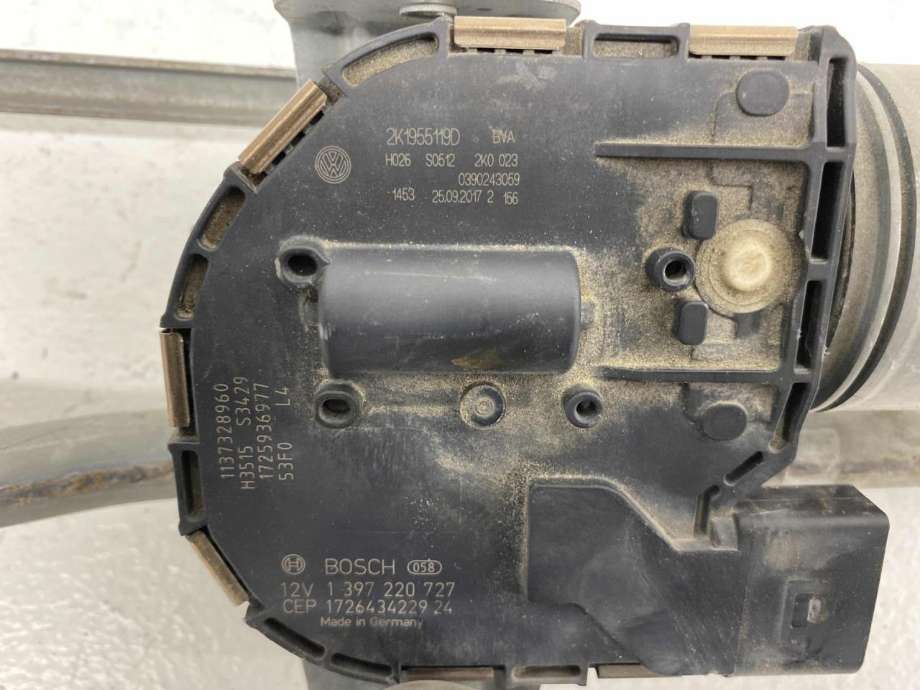 Viskermotor frontrute komplett m/overføring til VW Caddy 2015-2020 (Type III, Fase 3)  (2K1 955 023 J|2K1 955 023 H|)