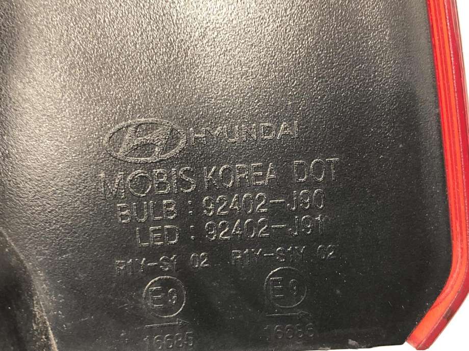 Baklykt høyre ytre til Hyundai Kona 2017-2021 (Type I, Fase 1)  (92402J9100|)