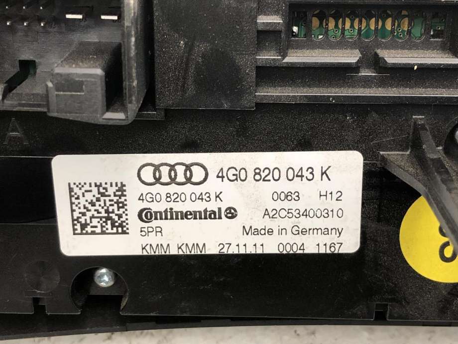 Varmeapparat betjening til Audi A6 2011-2014 (Type IV, Fase 1) (C7) (C7) (4G0 820 043 K|4G0 820 043 BD 5PR|)