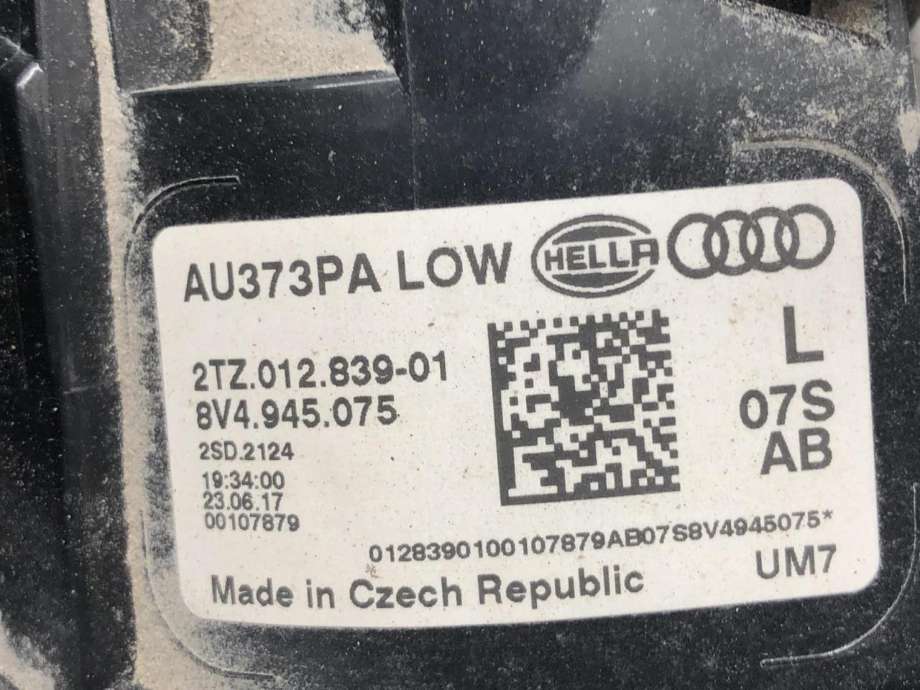 Baklykt venstre indre til Audi A3 2016-2020 (Type III, Fase 2)  (8V4 945 075|)