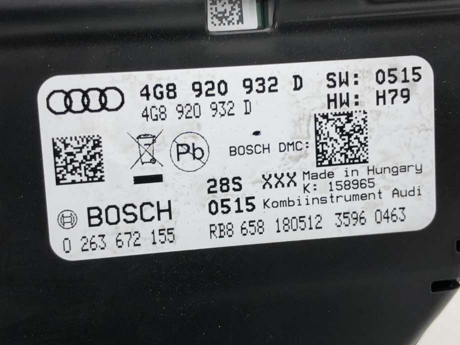 Instrumentpanel til Audi A6 2011-2014 (Type IV, Fase 1) (C7) (C7) (4G8 920 932 DX|)