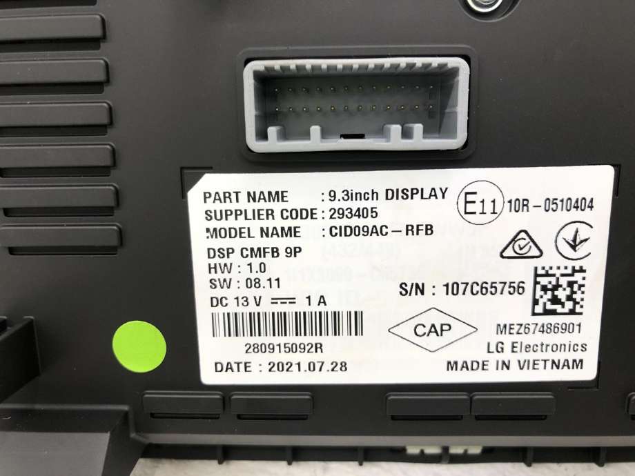 Bilstereo navigasjon skjerm til Renault Zoe 2019-->> (Fase 2)  (259150869R|259152544R|)
