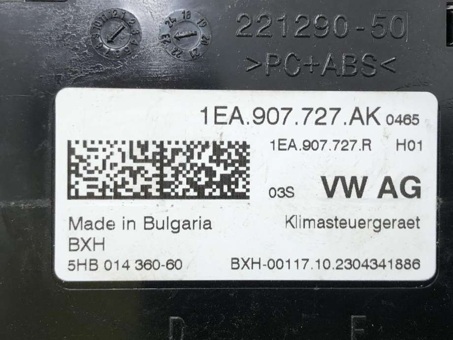 Styreenhet klima/aircondition til Audi Q4 e-tron 2021-->>  (1EA 907 727 AK|)