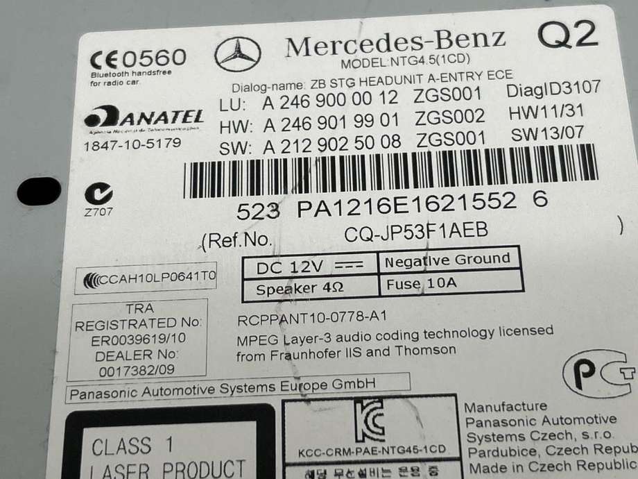 Bilstereo navigasjon til Mercedes CLA 2013-2019 (C117) (C117) (A 246 900 05 16|)