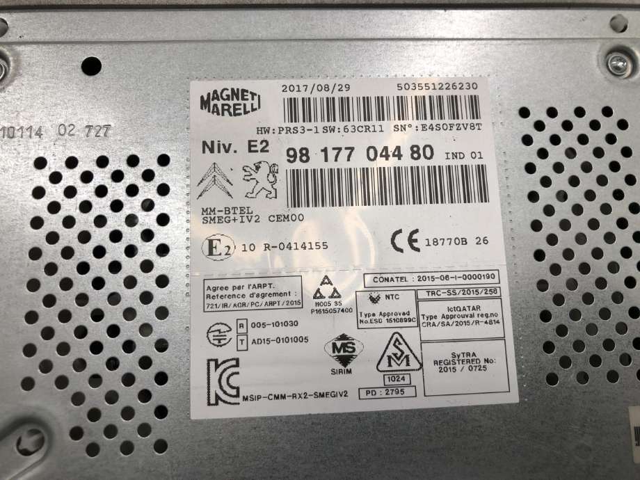 Bilstereo navigasjon skjerm til Peugeot Partner 2015-2019 (Type II, Fase 2) (16 227 933 80|)