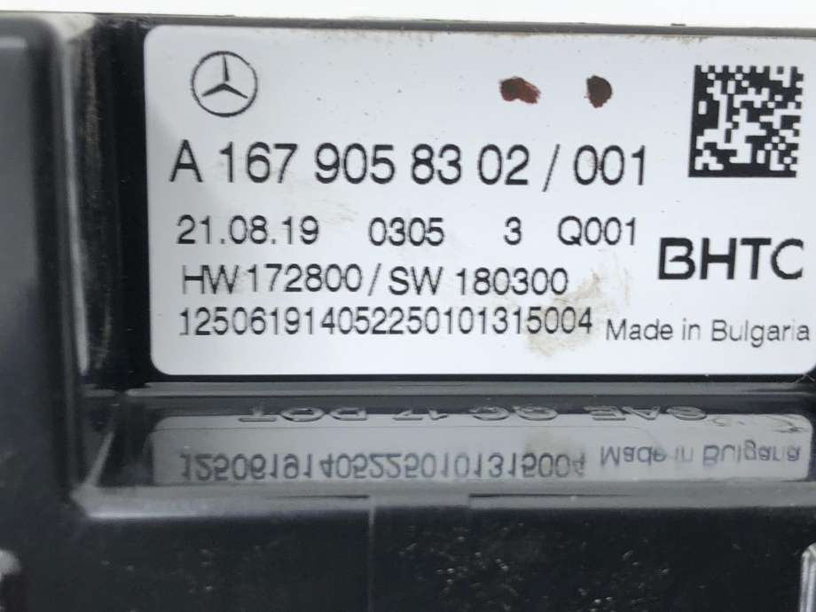 Varmeapparat betjening til Mercedes CLA 2019-->> (C118) (C118) (A 167 905 83 02|)
