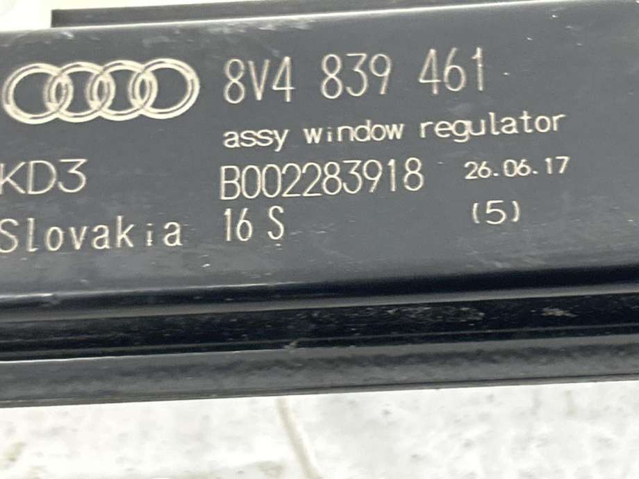 Ruteheis venstre bak til Audi A3 2016-2020 (Type III, Fase 2) (8V4 839 461|)