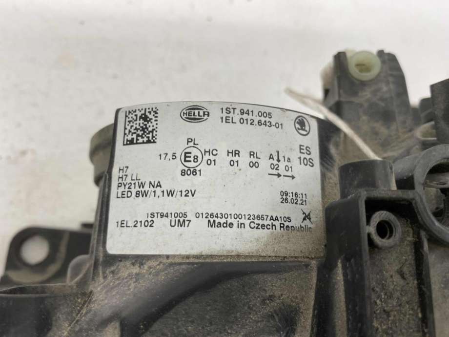 Frontlykt venstre halogen til Škoda Citigo-e 2019-->>  (1ST 941 005|)