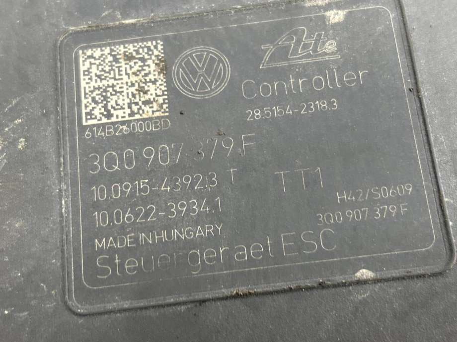 ABS sentral til Audi A3 2012-2016 (Type III, Fase 1)  (3Q0 614 517 F|)