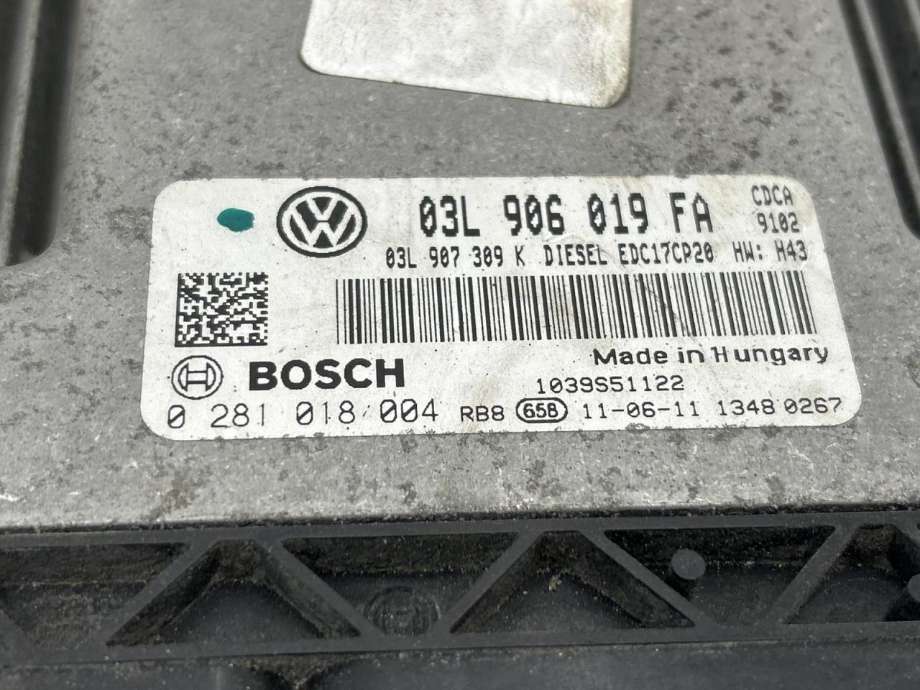 Styreenhet motor til VW Amarok 2010-2016 (Type I, Fase 1)  (03L 906 019 FA|03L 906 019 FA 2H0|)