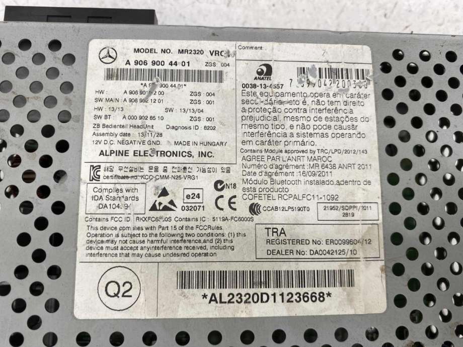 Bilstereo til Mercedes Sprinter 2013-2018 (Fase 2) (906) (906) (A 906 900 61 02|A 906 900 44 01|)