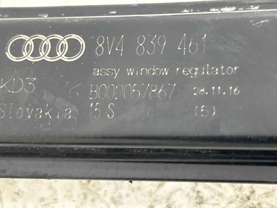 Ruteheis venstre bak til Audi A3 2016-2020 (Type III, Fase 2)  (8V4 839 461|)