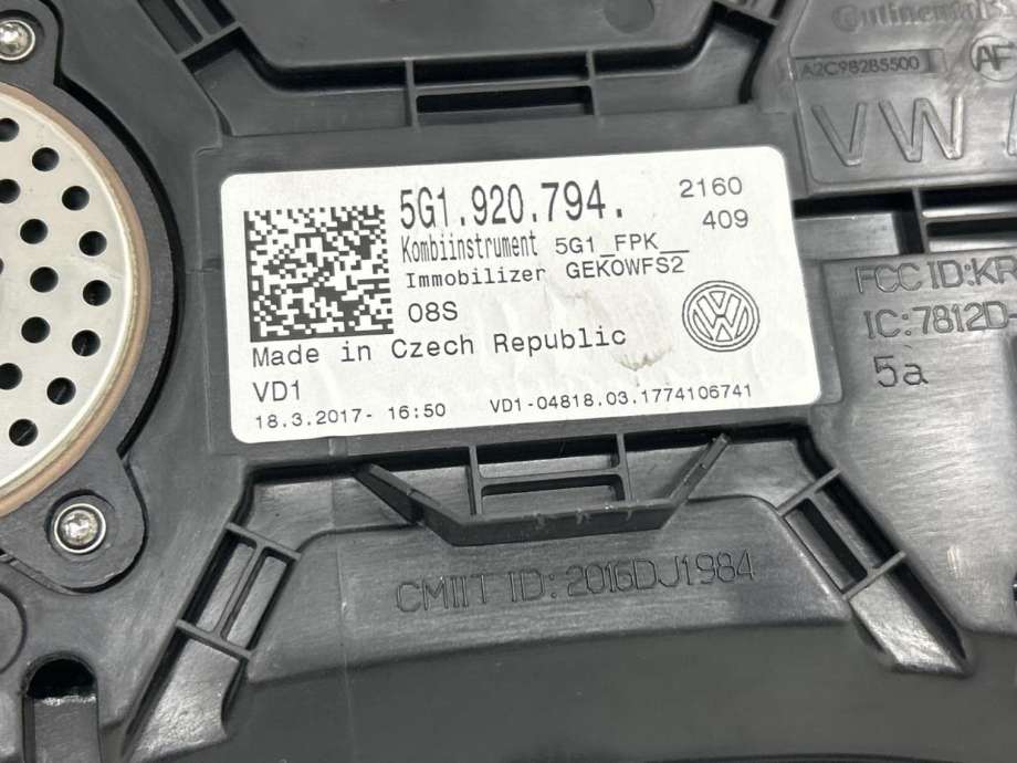 Instrumentpanel til VW Golf VII 2017-2020 (Fase 2)  (5G1 920 794|)