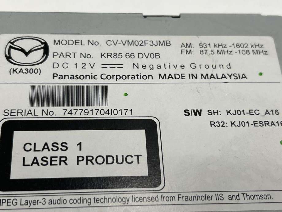 Bilstereo navigasjon skjerm til Mazda CX-5 2012-2017 (Type I) (KR8566DV0B|)