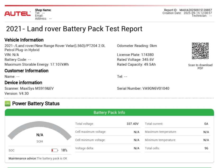 Batteripakke hybrid til Land Rover Range Rover Velar, 2017-->> (10B759)