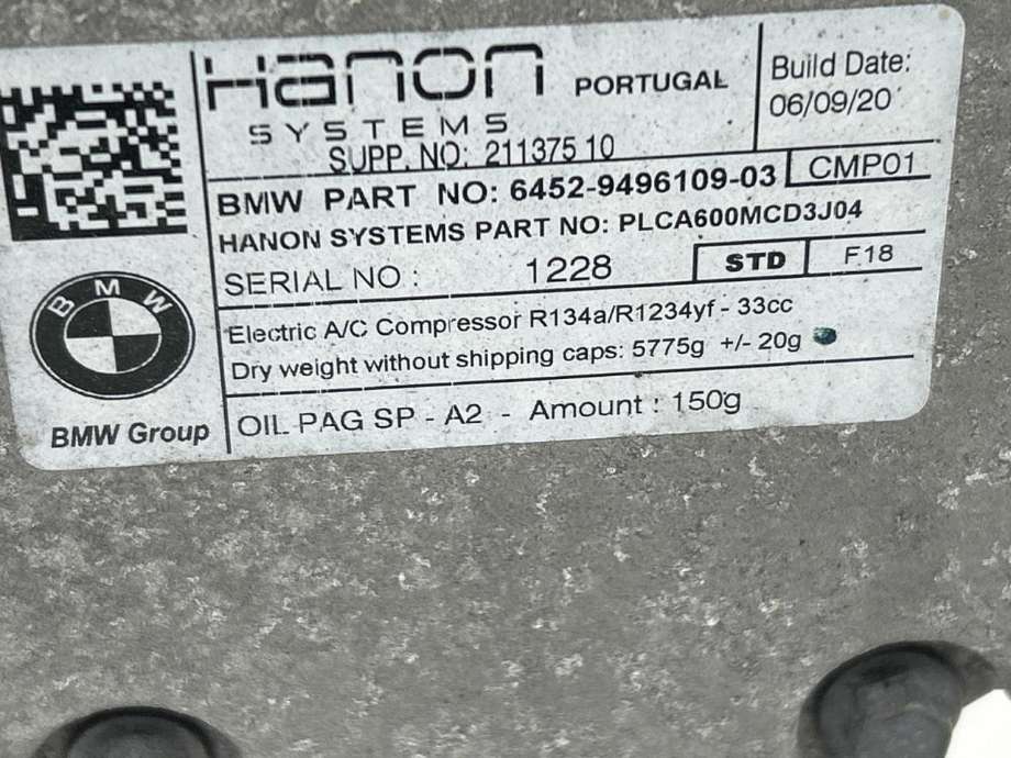Aircondition kompressor hybrid til BMW 3-Serie 2018-->> (G20) (G20) (64 52 9 496 106|)